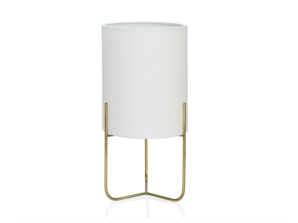 Vintage látková stolní lampa Andrea House IL68062 | bílá, mosaz