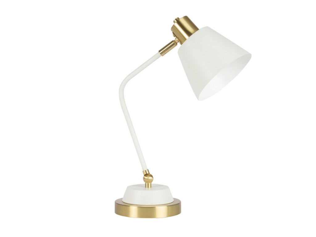 Vintage stolní lampa Andrea House IL72029 | bílá, mosaz