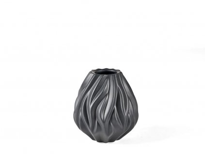Porcelánová váza Morso Flame Black, 15 cm | černá