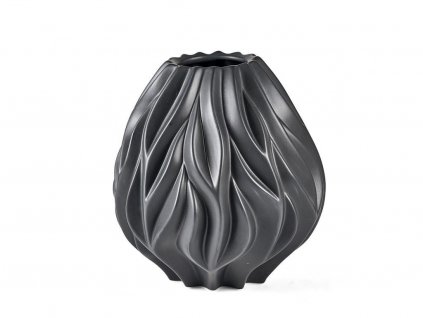 Porcelánová váza Morso Flame Black, 23 cm | černá