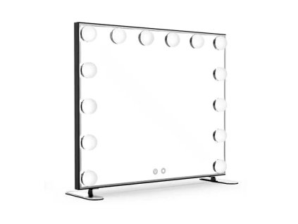 Hollywoodské make-up zrcadlo s osvětlením MMIRO L606B, 60 x 53 cm | černá