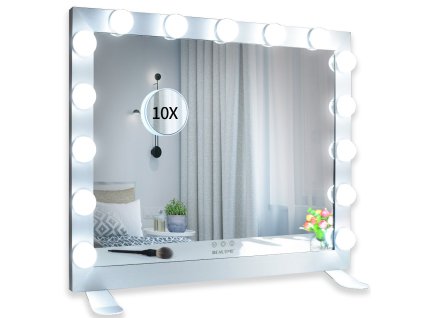 Hollywoodské make-up zrcadlo s osvětlením MMIRO L611, 68 x 56 cm | stříbrná