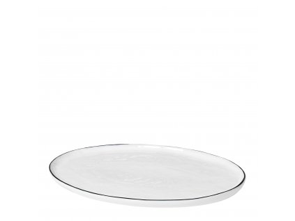Oválný talíř Broste SALT 30cm | bílá,černá