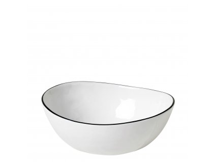 Miska na polévku Broste SALT 17 cm | bílá,černá