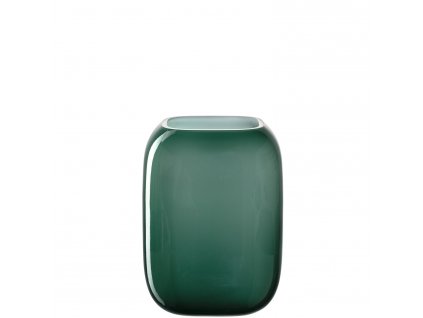 Skleněná váza Leonardo MILANO zelená 20x15x15 cm | zelená