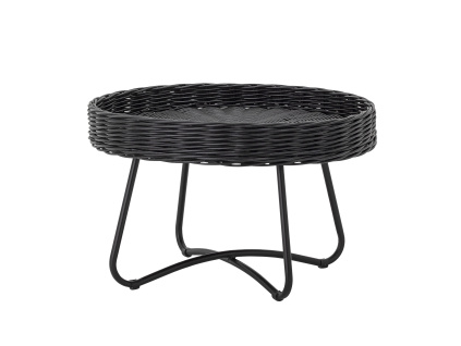 Hattie Coffee Table, Black, Rattan