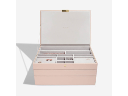 Šperkovnice 3 v 1 Stackers Blush & Champagne Gold Supersize Set | růžová
