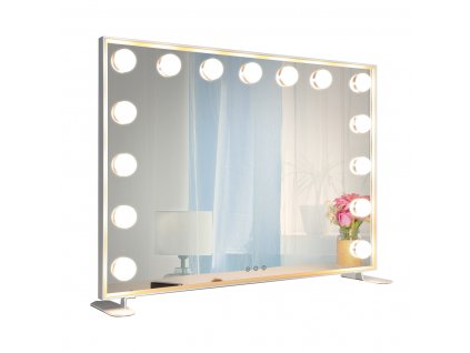 Hollywoodské make-up zrcadlo s osvětlením MMIRO L621, 75 x 56 cm  | bílá