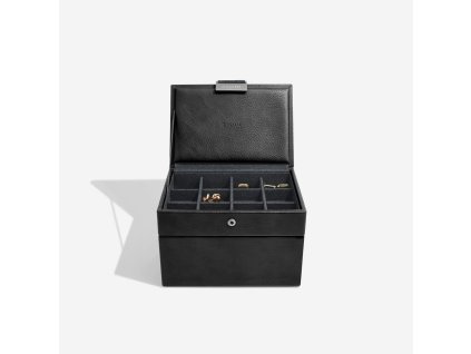 Pánská šperkovnice 2 v 1 Stackers Cufflink & Watch Box | černá