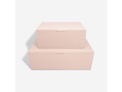 Sada úložných boxu Stackers Blush Pink & Gold Set of 2 Storage Boxes | růžová
