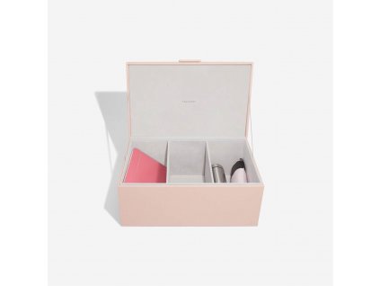 Úložný box Stackers Blush Pink & Gold Medium Storage Box | růžová