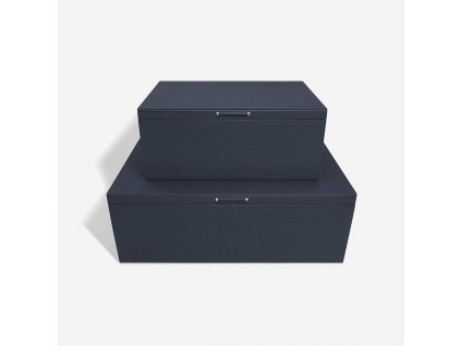 Sada úložných boxu Stackers Navy & Gold Set of 2 Storage Boxes | tmavě modrá