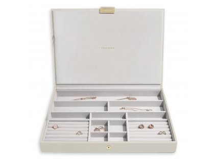 Box na šperky Stackers Oatmeal Supersize Jewellery Box Lid | krémová