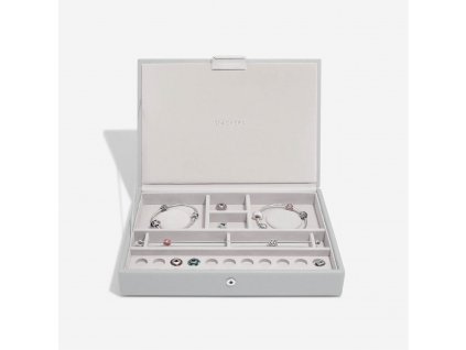 Šperkovnice na šarmy Stackers Pebble Grey Classic Charm Jewellery Box Lid | šedá