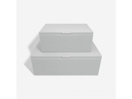 Sada úložných boxu Stackers Pebble Grey & Chrome Set of 2 Storage Boxes | šedá