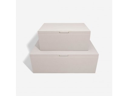 Sada úložných boxu Stackers Taupe & Gold Set of 2 Storage Boxes | šedobéžová