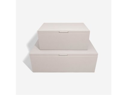Taupe & Gold Set of 2 Storage Boxes