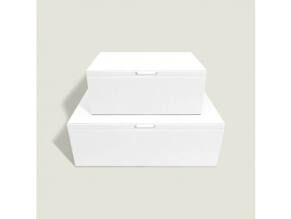Sada úložných boxu Stackers Pebble White & Brushed Gold Set of 2 Storage Boxes | bílá