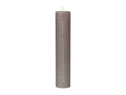 Svíčka adventní kalendář Broste RUSTIC | šedohnědá