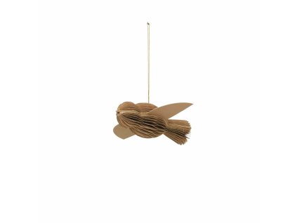 Vánoční ozdoba Broste PAPER BIRD | přírodní světle hnědá