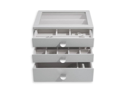 Šperkovnice se šuplíky 3 v 1 Stackers Pebble Grey Classic Drawers | šedá