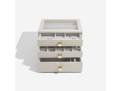Šperkovnice se šuplíky 3 v 1 Stackers Oatmeal Classic Drawers | krémová