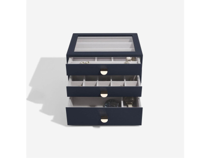 Šperkovnice se šuplíky 3 v 1 Stackers Navy Pebble Classic Drawers | tmavě modrá