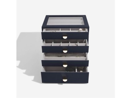 Šperkovnice se šuplíky 4 v 1 Stackers Navy Pebble Classic Drawers | tmavě modrá
