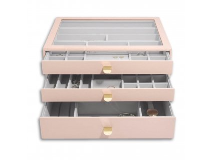 Šperkovnice se šuplíky 3 v 1 Stackers Blush Supersize Drawers | růžová  - 20% sleva s kódem "NAKUPY24"