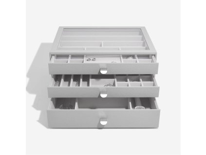 Šperkovnice se šuplíky 3 v 1 Stackers Pebble Grey Supersize Drawers | šedá