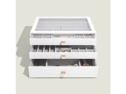 Šperkovnice se šuplíky 3 v 1 Stackers Pebble White Supersize Drawers | bílá