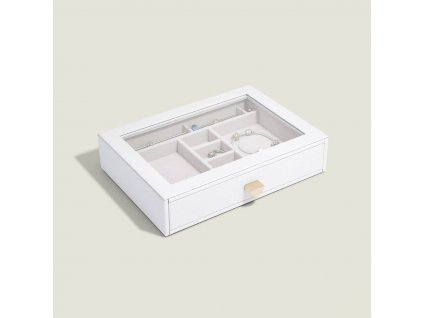 Šperkovnice na šarmy Stackers White Classic Charm Display Drawer | bílá