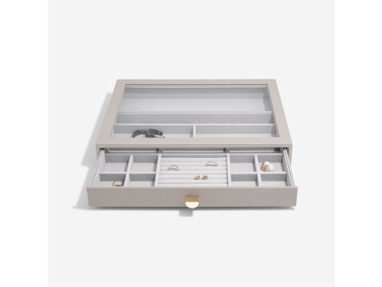 Šperkovnice se šuplíkem Stackers Taupe Supersize Display Drawer | šedobéžová