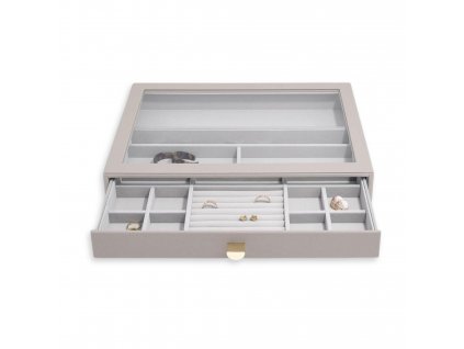 Šperkovnice se šuplíkem Stackers Taupe Supersize Display Drawer | šedobéžová  - 20% sleva s kódem "NAKUPY24"