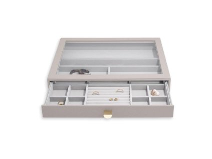 Šperkovnice se šuplíkem Stackers Taupe Supersize Display Drawer | šedobéžová