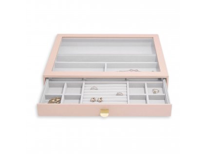 Šperkovnice se šuplíkem Stackers Blush Supersize Display Drawer | růžová