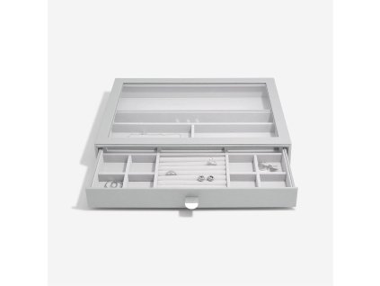 Šperkovnice se šuplíkem Stackers Pebble Grey Supersize Display Drawer | šedá