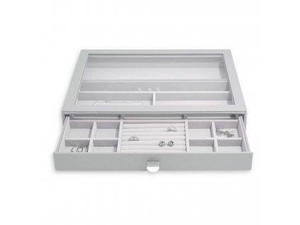 Šperkovnice se šuplíkem Stackers Pebble Grey Supersize Display Drawer | šedá  - 20% sleva s kódem "NAKUPY24"