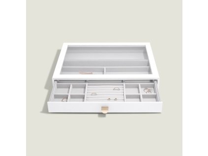 Šperkovnice se šuplíkem Stackers Pebble White Supersize Display Drawer | bílá