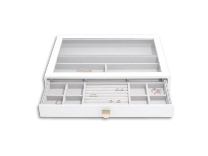 Šperkovnice se šuplíkem Stackers Pebble White Supersize Display Drawer | bílá