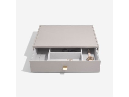 Box se šuplíkem na šperky Stackers Taupe Supersize Accessory Drawer | šedobéžová