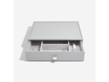 Box se šuplíkem na šperky Stackers Pebble Grey Supersize Accessory Drawer | šedá