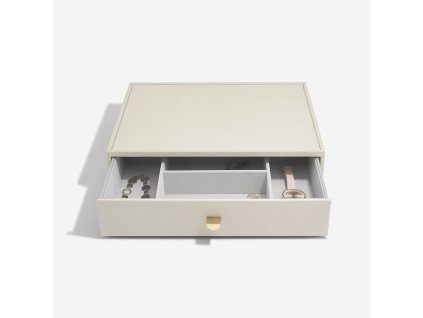 Box se šuplíkem na šperky Stackers Oatmeal Supersize Accessory Drawer | krémová