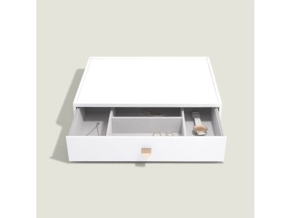 Box se šuplíkem na šperky Stackers Pebble White Supersize Accessory Drawer | bílá