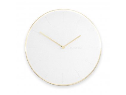Nástěnné hodiny Stackers White & Brushed Gold Clock | bílá