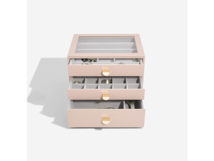 Šperkovnice se šuplíky 3 v 1 Stackers Blush Classic Drawers | růžová