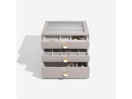 Šperkovnice se šuplíky 3 v 1 Stackers Taupe Classic Drawers | šedobéžová