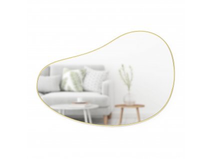 Zrcadlo s mosazným rámem Umbra Hubba Pebble Mirror | zlaté