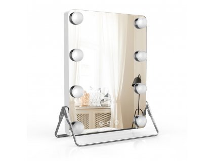 Hollywoodské make-up zrcadlo s osvětlením MMIRO 23 x 30 cm | bílá