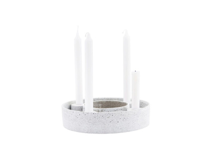 Kulátý adventní svícen na 4 svíčky House Doctor The Ring, 26 cm | Šedá